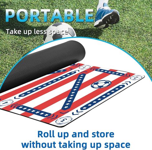 Soccer Training Mat, Soccer Training Equipment Includes Premium Anti-Slip Soccer Socks Improve Agility and Coordination,Anti-Slip Silent Absorption Soccer Footwork Training Mat in Saudi Arabia