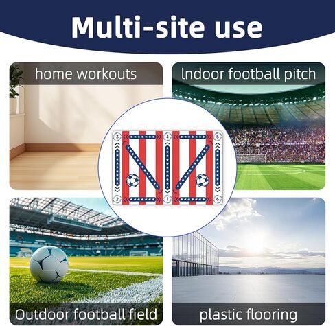Soccer Training Mat, Soccer Training Equipment Includes Premium Anti-Slip Soccer Socks Improve Agility and Coordination,Anti-Slip Silent Absorption Soccer Footwork Training Mat in Saudi Arabia