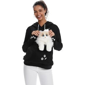 Cat Pouch Hoodie Histten Puppy Holder Pullover Top Bagouch Pouch Carrier Carrier Sweatshirt للنساء in Kuwait