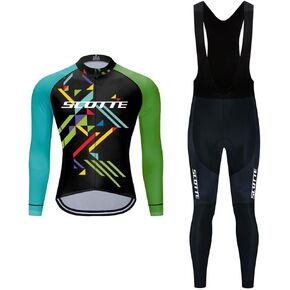 Men Cycling Jersey Set Bike Suit Long Sleeve MTB Cycling Outfits Quick Dry Gel Sponge Padded Cycling Pants in Kuwait