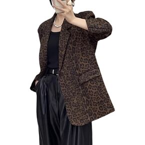utcoco Women 2025 Trendy Leopard Blazers Business Casual Notched Lapel Open Front Work Office Blazer Jacket in Saudi Arabia