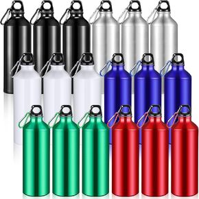 18 Pieces Aluminum Water Bottles Bulk 20 oz Reusable Lightweight Sport Multipack Leak Proof Easy Carry Travel Bottle with Twist Cap for Gym Hiking Camping Running Bike Outdoor, 6 Colors in Kuwait