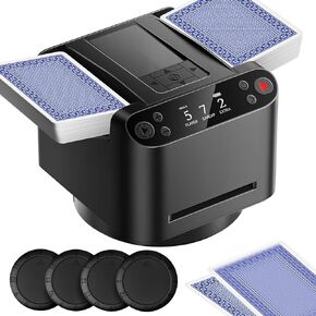 Automatic Card Shuffler Rechargeable 1-2 Decks, Low Noise One-Touch Electric Shuffler, Ideal for Poker, UNO, Blackjack, Skip-Bo, Phase 10, Texas Hold'em, Casino Games, Auto Shuffler for Cards in Saudi Arabia