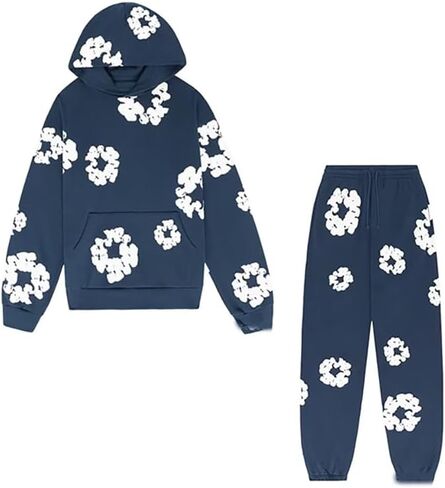 Y2K Women's Hip Hop Hoodie Men's Sports Set foam Print Casual Retro Harajuku Set in Saudi Arabia