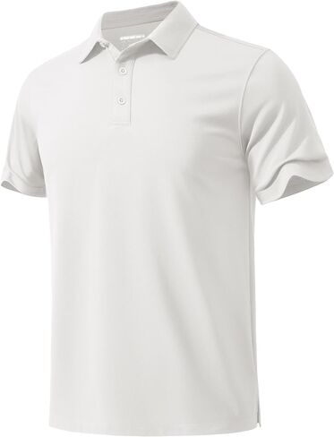 MAGNIVIT Men's Polo Shirt Short Sleeve 3 Button Cotton Pique Casual T-Shirts Moisture Wicking Performance Work Golf Tee in Saudi Arabia