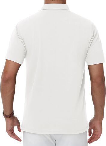 MAGNIVIT Men's Polo Shirt Short Sleeve 3 Button Cotton Pique Casual T-Shirts Moisture Wicking Performance Work Golf Tee in Saudi Arabia