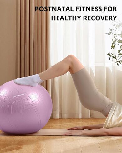 Trideer Pregnancy Ball Birthing Ball, 1.7mm Extra Thick Yoga Ball for Maternity, Labor Birth, Exercise, Physio, Recovery Guide & Baby Memory Book Included, 440LB Anti-Burst & Non-Slip Stability Ball in Kuwait