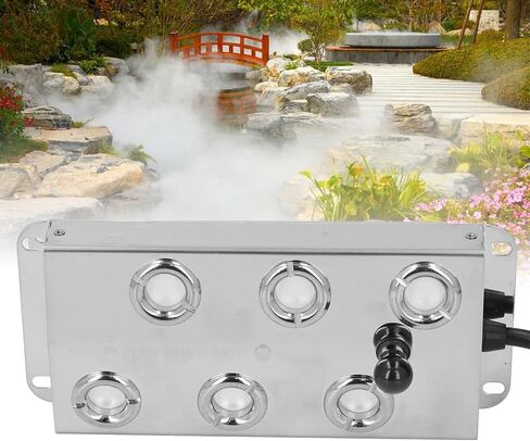 الماء مستر Fogger ، صانع الضباب بالموجات فوق الصوتية Fogger 6 رأس ، مستر الموجات فوق الصوتية الهادئة مع بناء الفولاذ المقاوم للصدأ ، مزود الطاقة IP67 ، ناتج الضباب يستمر 3000 إلى 5000 ساعة ، in Saudi Arabia