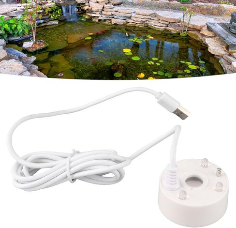 Mist Maker USB مصابيح LED ملونة 5 فولت فولت فاونتير النافورة للبوند صخور صخور خزان الأسماك (أبيض) in Kuwait
