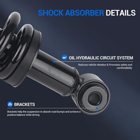 Autoround Pair 171139 Rear Complete Shock Absorber Compatible with 2007-2017 Ford Expedition & Lincoln Navigator, Left & Right Struts with Coil Spring Assembly in Saudi Arabia