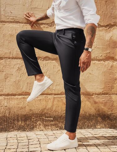 PJ Paul Jones Mens Golf Pants Stretch Work Press Pant Classic Classic Fit Plans Breats مع 5 جيوب in Kuwait