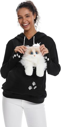 Cat Pouch Hoodie Histten Puppy Holder Pullover Top Bagouch Pouch Carrier Carrier Sweatshirt للنساء in Kuwait