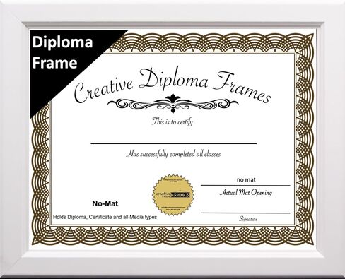Creative Picture Frames 8.5x11 Diploma Frame Exact - No Mat, Carnegie Stanless Steel Finish Frame, Display Photo or Art with intalled wall hanger in Saudi Arabia