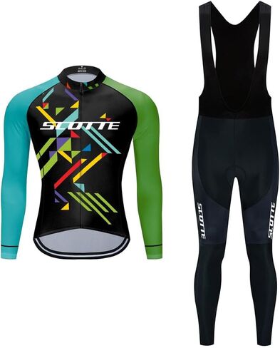 Men Cycling Jersey Set Bike Suit Long Sleeve MTB Cycling Outfits Quick Dry Gel Sponge Padded Cycling Pants in Kuwait
