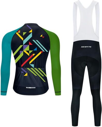 Men Cycling Jersey Set Bike Suit Long Sleeve MTB Cycling Outfits Quick Dry Gel Sponge Padded Cycling Pants in Kuwait