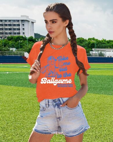 Alltb البيسبول قمصان نساء مضحكة لعبة البيسبول Mom Shirt Ballgame Graphic Tshirt Game Day Fan Tee Tee Short Sleeve Top Top in Kuwait