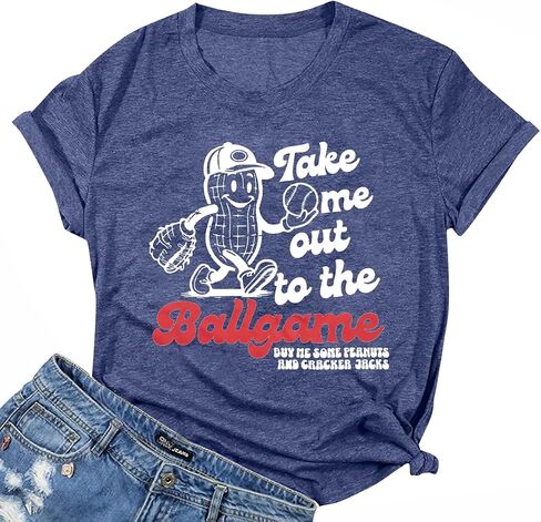 Alltb البيسبول قمصان نساء مضحكة لعبة البيسبول Mom Shirt Ballgame Graphic Tshirt Game Day Fan Tee Tee Short Sleeve Top Top in Kuwait
