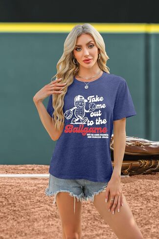 Alltb البيسبول قمصان نساء مضحكة لعبة البيسبول Mom Shirt Ballgame Graphic Tshirt Game Day Fan Tee Tee Short Sleeve Top Top in Kuwait