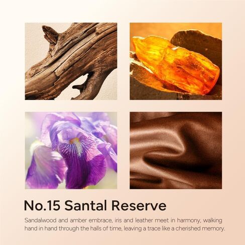 Santal Reserve Luxury Scented Candles, 9oz Soy Wax Candles for Home Scented, Sandalwood, Amber, Iris & Leather Scent, Long Burning Time, Gifts for Women, Men, Sister, Teacher in Kuwait