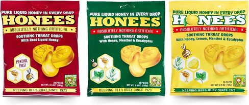 Honees Honey Lemon Cough Drops, 20 Drops Each (Pack of 3) in Saudi Arabia