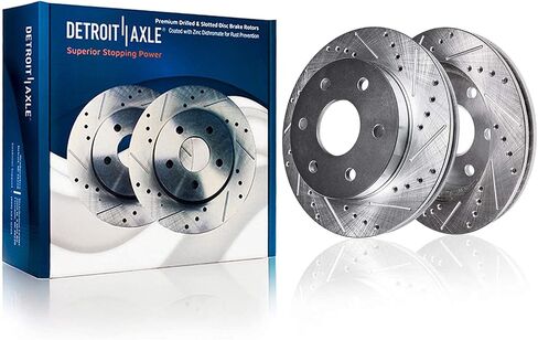 Detroit Axle - مجموعة الفرامل لعام 2005-2019 Nissan Frontier Xterra Suzuki Ciarator محفورة ودوارات فرامل محفورة ومرضات فرامل سيراميك أمامية وخلفية بديلة in Saudi Arabia