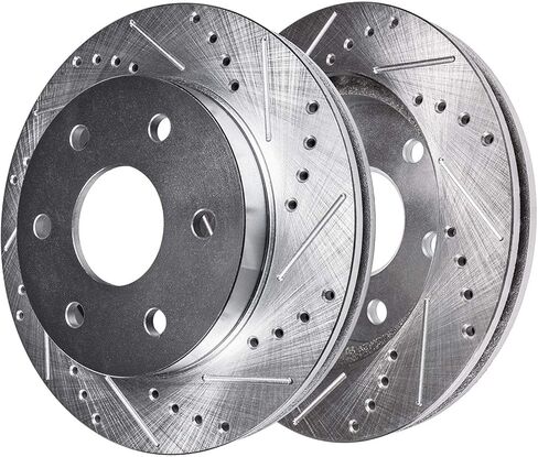 Detroit Axle - مجموعة الفرامل لعام 2005-2019 Nissan Frontier Xterra Suzuki Ciarator محفورة ودوارات فرامل محفورة ومرضات فرامل سيراميك أمامية وخلفية بديلة in Saudi Arabia
