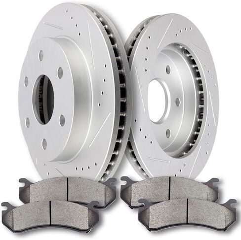 ECCPP D785-7653 55054 Front 2PCS BRAKE ROTORS + 4PCS منصات مناسبة لكاديلاك Escalade 2002-2006 ، ل Cadillac Escalade ESV 2003-2006 ، للحصول على كاديلاك Escalade Exten in Saudi Arabia