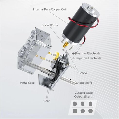 Gear Motor 5840-31ZY Dual Shaft DC Micro Motor 12V/24V High Torque 70KG.CM All Metal Gear D Shaft 7RPM~471RPM Worm Gear Reducer Reversible(30,Single Motor) in Saudi Arabia