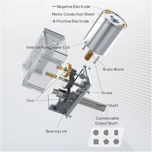 Gear Motor JGY-370-M8 Screw Shaft Micro Worm DC Reduction Motor 12V/24V Speed Regulation 1RPM~375RPM Self-Locking Small Motor(375RPM,6V Single Motor) in Saudi Arabia