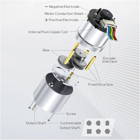 Gear Motor JGB37-520 Hall Encoder Smart Car Motor 6V12V Forward and Reverse Adjustable Speed 6RPM-1590RPM Brush DC Kit Speed Motor Pulley(80PRM_6V) in Saudi Arabia