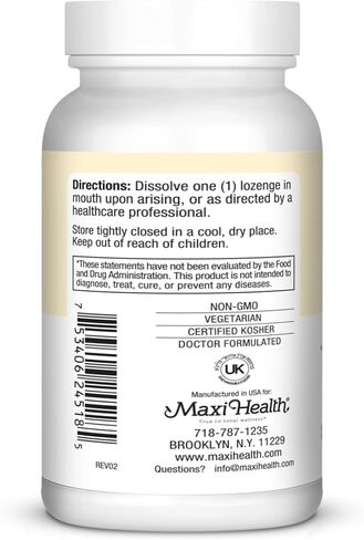 Maxi Health Triple B Lozenges - Vitamin B12 & B6 & Biotin - Strawberry Flavor - 180 Chewies - Kosher in Saudi Arabia