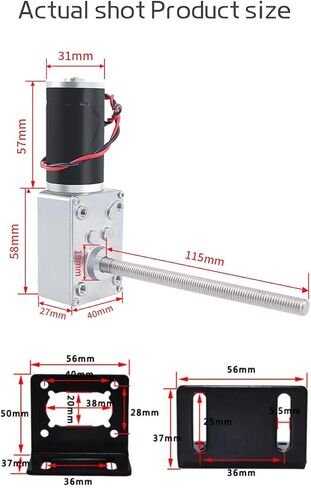برغي دودة التروس محرك 5840-31ZER-M8 محرك 12V/24V عزم الدوران 100 كجم. in Saudi Arabia