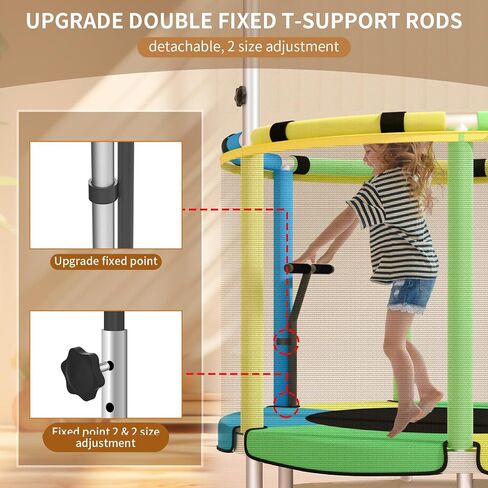 Mini Toddler Trampoline for Kids, Ages 1-6 Trampoline with Foam Handle Safety Padded Cover, Fun Gifts for Kids,Indoor Outdoor Small Rebounder for Child Boys Girls in Kuwait