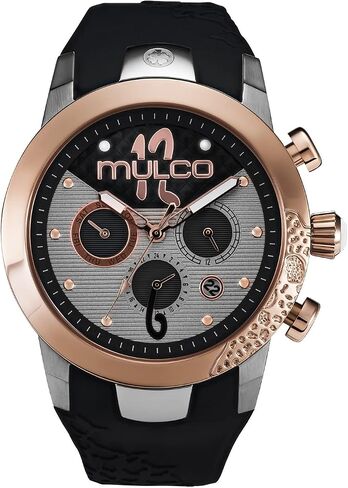 MULCO Watches for Women - Lady D - Silver Stainless Steel Case with Wrist Silicone Band, Large Face with Mother of Pearl and Rose Gold, Quartz Analog Movement, Waterproof - Inspired by Magic in Kuwait