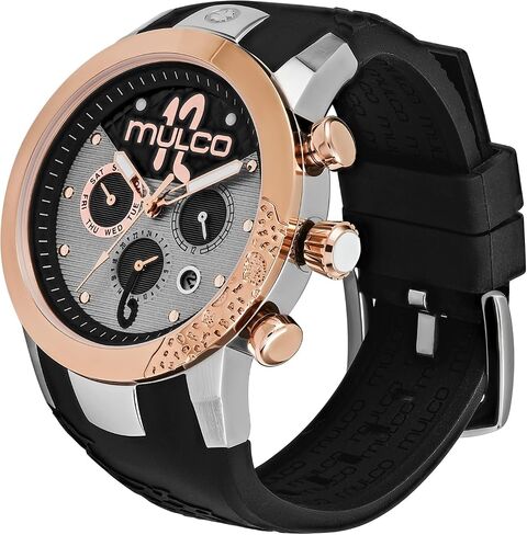 MULCO Watches for Women - Lady D - Silver Stainless Steel Case with Wrist Silicone Band, Large Face with Mother of Pearl and Rose Gold, Quartz Analog Movement, Waterproof - Inspired by Magic in Kuwait