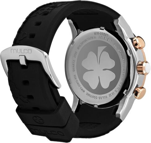MULCO Watches for Women - Lady D - Silver Stainless Steel Case with Wrist Silicone Band, Large Face with Mother of Pearl and Rose Gold, Quartz Analog Movement, Waterproof - Inspired by Magic in Kuwait