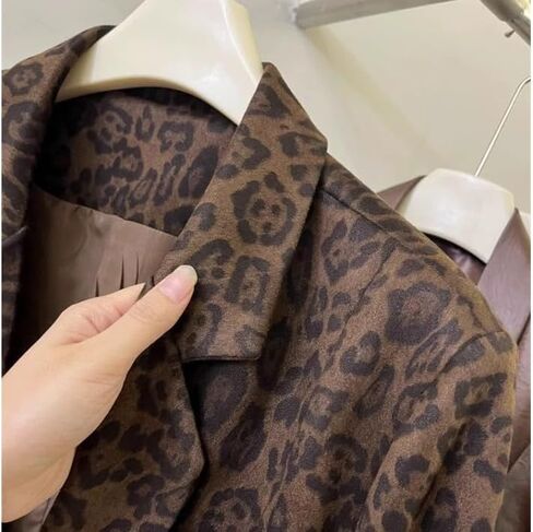 utcoco Women 2025 Trendy Leopard Blazers Business Casual Notched Lapel Open Front Work Office Blazer Jacket in Saudi Arabia