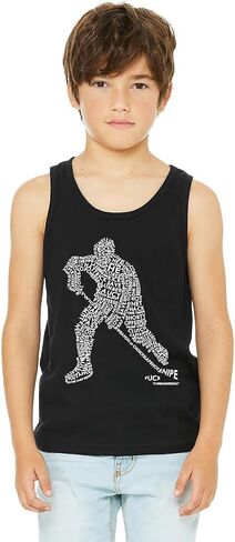 ThreadRock Boys Hockey Player Typography Word Art Youth Tank Top in Kuwait