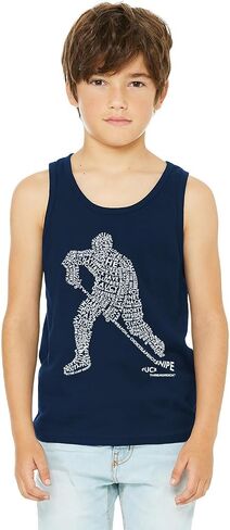 ThreadRock Boys Hockey Player Typography Word Art Youth Tank Top in Kuwait