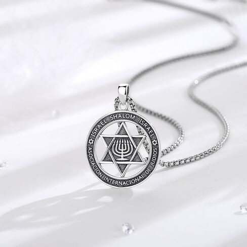 AEONSLOVE Tetragrammaton De Plata 925 Sterling Silver Tetragrammaton Necklace/Metatron Cube Pendant Amuleto De Proteccion Gifts for Women Men in Kuwait