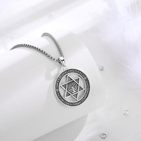 AEONSLOVE Tetragrammaton De Plata 925 Sterling Silver Tetragrammaton Necklace/Metatron Cube Pendant Amuleto De Proteccion Gifts for Women Men in Kuwait