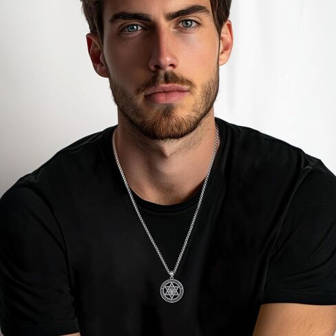 AEONSLOVE Tetragrammaton De Plata 925 Sterling Silver Tetragrammaton Necklace/Metatron Cube Pendant Amuleto De Proteccion Gifts for Women Men in Kuwait