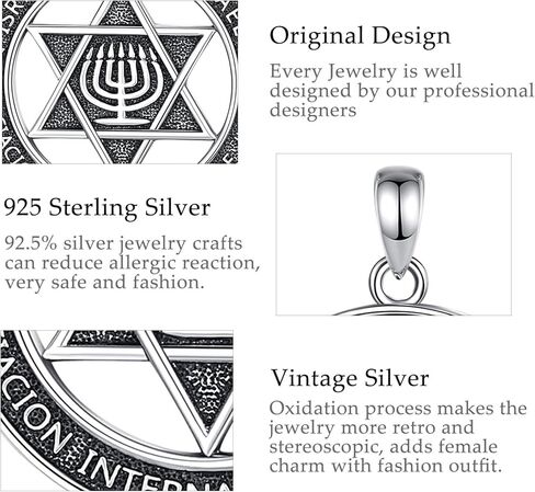 AEONSLOVE Tetragrammaton De Plata 925 Sterling Silver Tetragrammaton Necklace/Metatron Cube Pendant Amuleto De Proteccion Gifts for Women Men in Kuwait