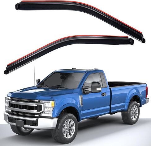 Lightronic Extra Durable Clip-on in-Channel Auto Vent Window Visor, Fits 2017-2025 Ford F-250, F-350 & F-450 Super Duty, Regular/SuperCab/Crew Cab, UV-Protect Rain Guard Wind Deflector, Smoke, 2-Pcs in Saudi Arabia