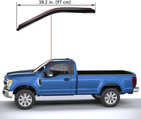 Lightronic Extra Durable Clip-on in-Channel Auto Vent Window Visor, Fits 2017-2025 Ford F-250, F-350 & F-450 Super Duty, Regular/SuperCab/Crew Cab, UV-Protect Rain Guard Wind Deflector, Smoke, 2-Pcs in Saudi Arabia
