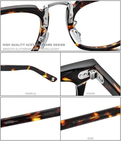 Acetate Eye Glasses Frames for Men Retro Vintage Square Eyeglass Women Spectacle Eyewear in Saudi Arabia