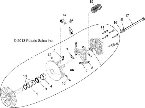 Polaris Ranger Basic Engine System (EBS) مجموعة القابض ، متوافقة مع نماذج Polaris للتناسب المثالي ، الجزء الأصلي OEM 1323096 ، الكمي 1 in Saudi Arabia