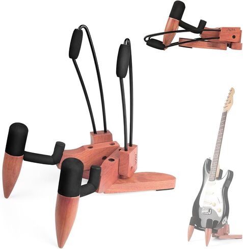 DIDA Foldable Wooden Stand Floor for Electric Guitar and Bass Folding Guitar Stand with Non-Slip Rubber and Padded Foam in Saudi Arabia