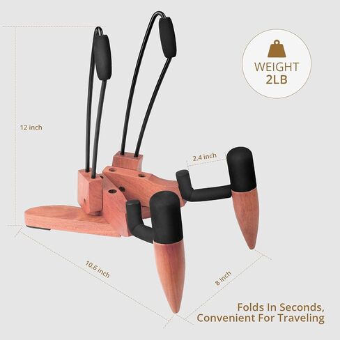 DIDA Foldable Wooden Stand Floor for Electric Guitar and Bass Folding Guitar Stand with Non-Slip Rubber and Padded Foam in Saudi Arabia