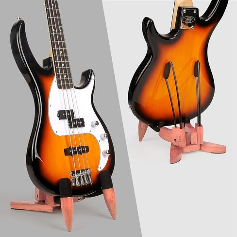 DIDA Foldable Wooden Stand Floor for Electric Guitar and Bass Folding Guitar Stand with Non-Slip Rubber and Padded Foam in Saudi Arabia